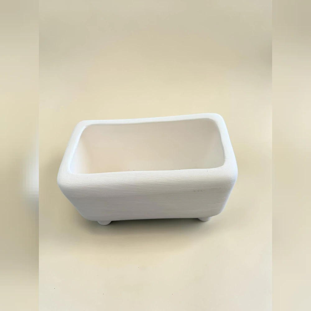 Ayaklı Dikdörtgen Saksı Çini Bisküvi