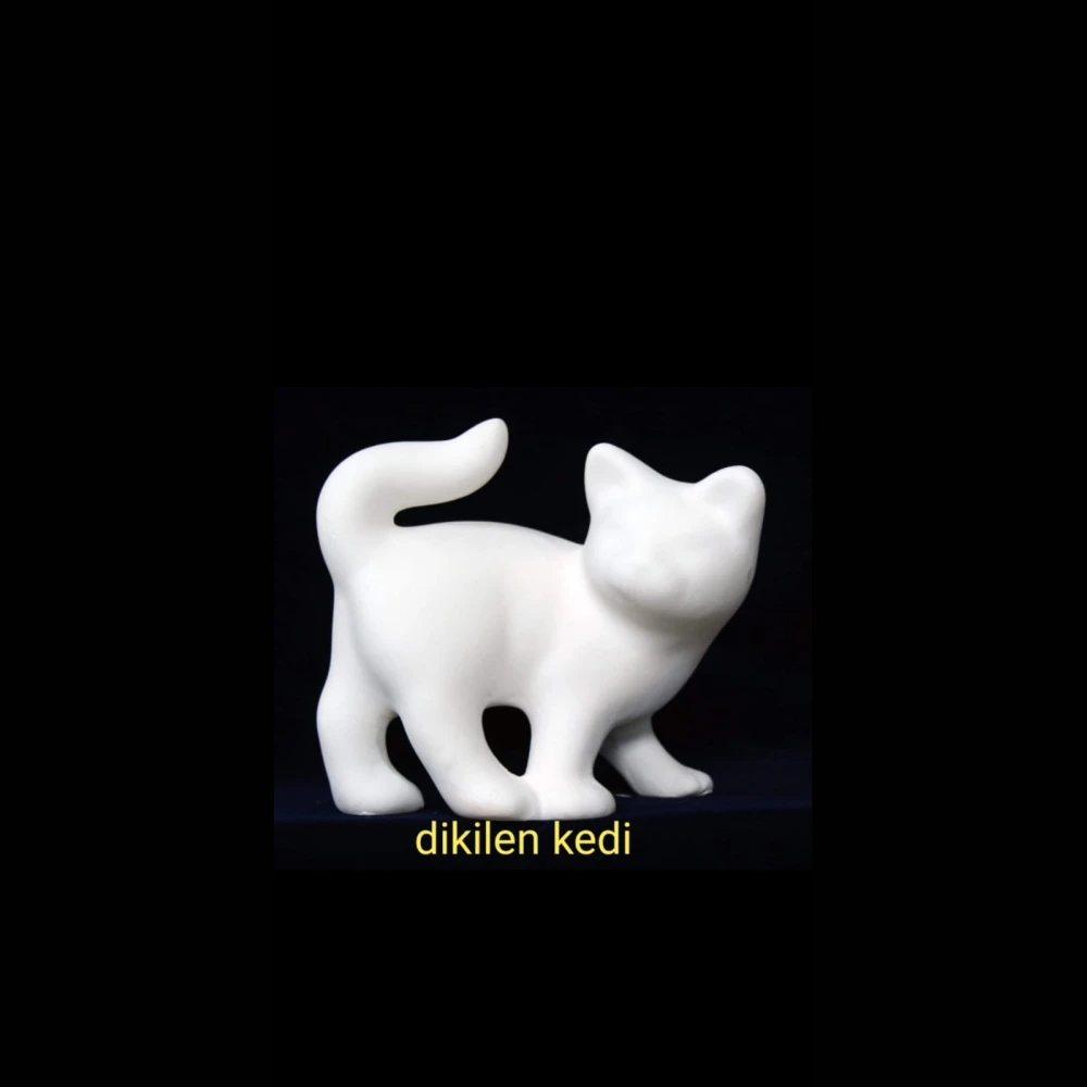 Büyük Dikilen Kedi Alçı Kalıbı