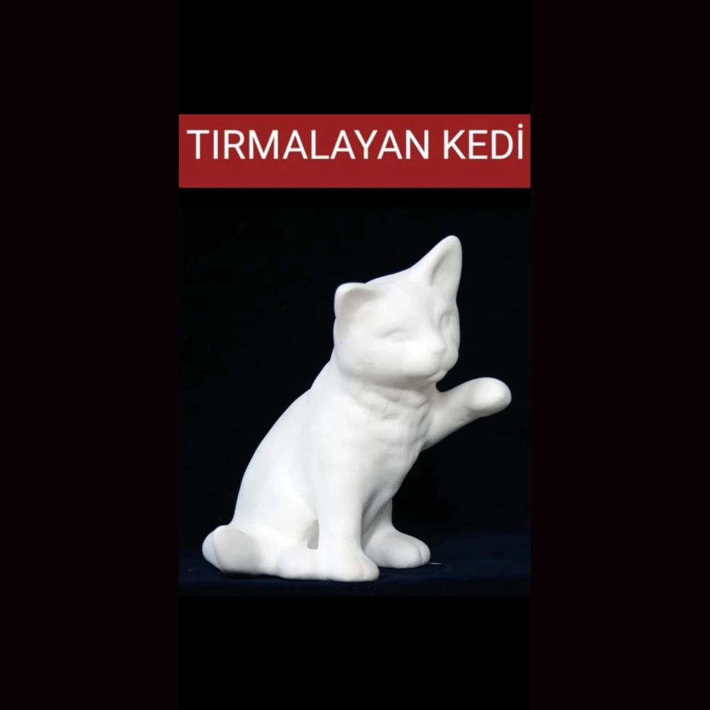 Büyük Tırmalayan Kedi Alçı Kalıbı