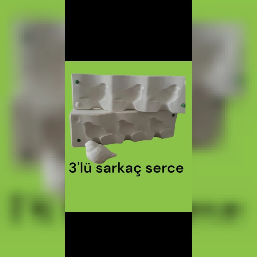 Sarkaç Serçe 3'lü Batarya Alçı Kalıbı