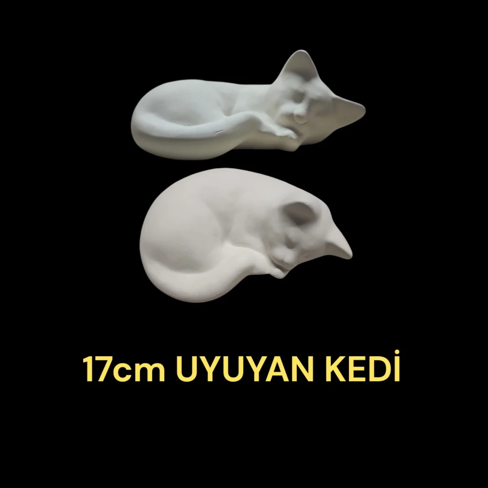 Uyuyan Kedi Alçı Kalıbı